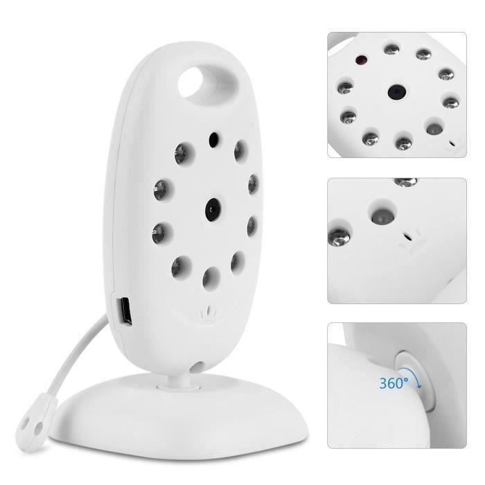 Bébé Moniteur LCD Couleur Babyphone Bébé Moniteur 2.4 GHz Vidéo Numérique Baby Monitor + Caméra avec Vision Nocturne et Surve G01B4