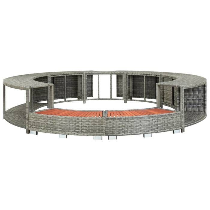 Estructura para jacuzzi - VIDAXL - 46459 - Resina tejida - Gris - Redonda - 283 cm
