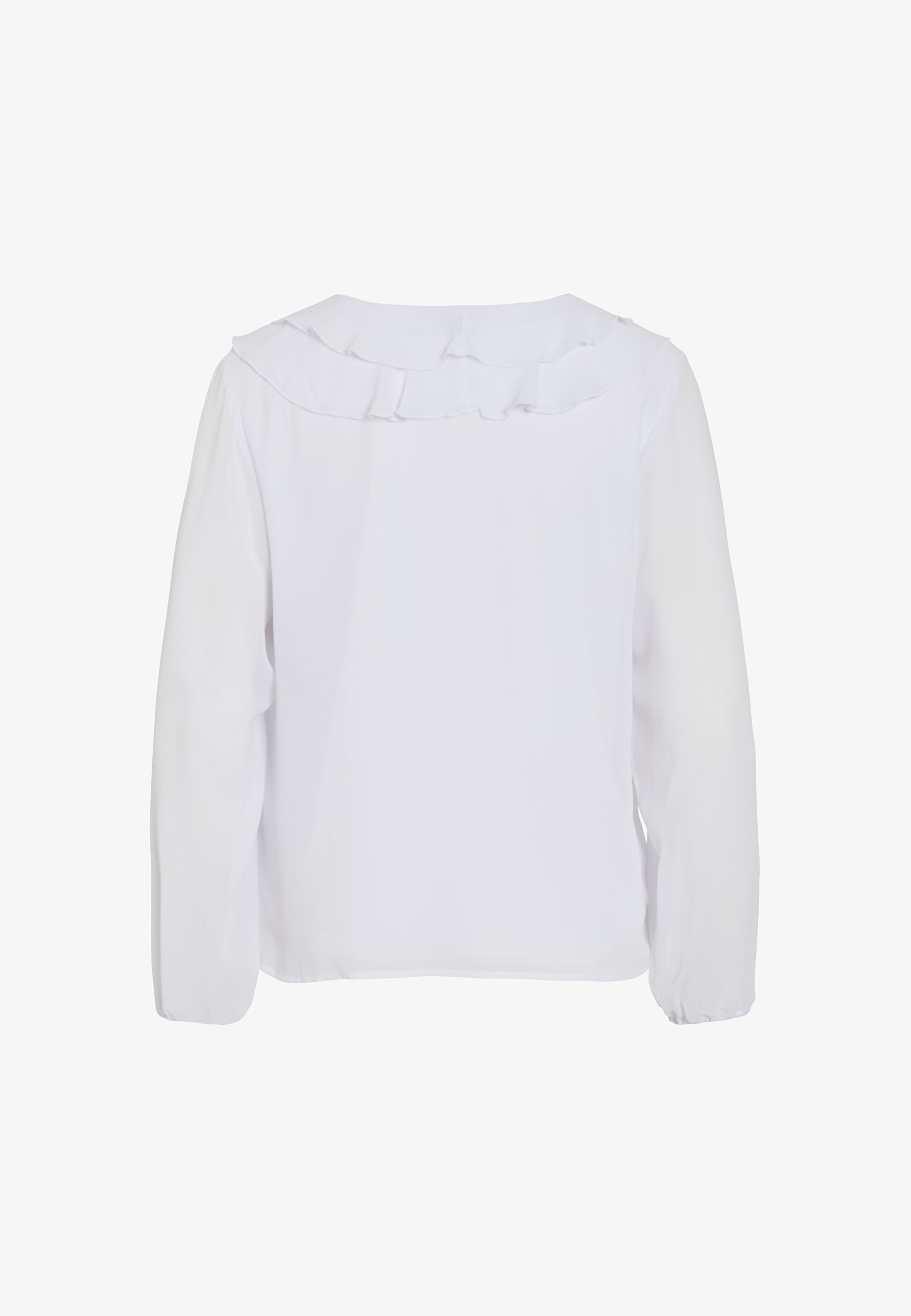 VILA VIANE V-HALS RUFFEL - Blouse - sneeuwwit