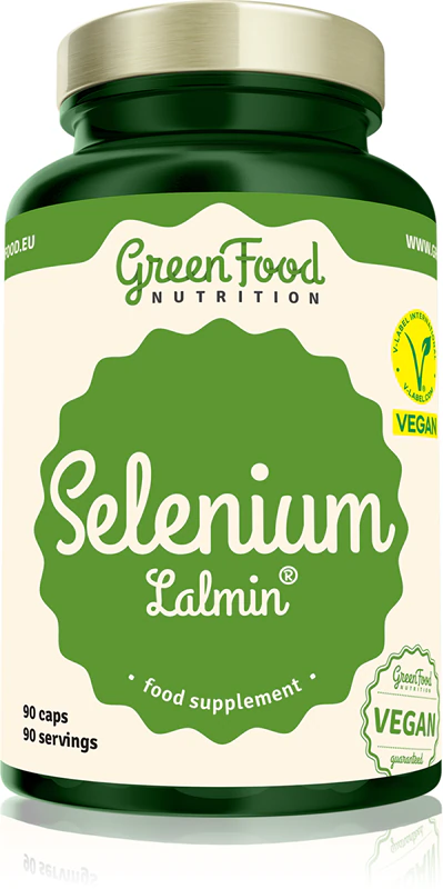 GreenFood Nutrition Selenium Lalmin® Nahrungsergänzungskapseln für die ordnungsgemäße Funktion des Körpers und den guten Zustand von Haaren und Nägeln