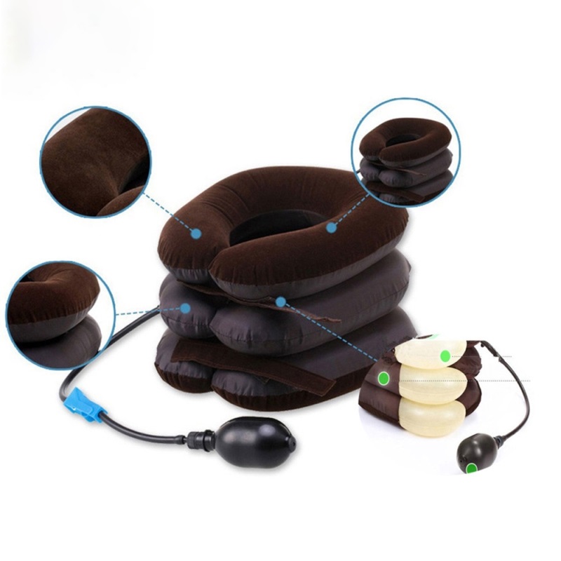 Portable Air Neck Brace Device Headache Back Shoulder Pain Cervical Traction Device Comfortable Neck Massage Relaxation