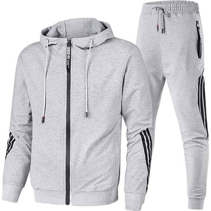 Chándal para hombre - Deportivo informal, corte ajustado - Gris - Transpirable - Manga larga - Bádminton
