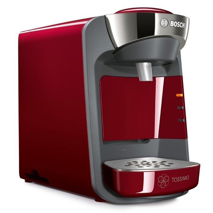 Cafetera de cápsulas multibebida - BOSCH TASSIMO Suny TAS3203 - Rojo brillante - Cápsulas - 3,3 bar - 0,8 L - 1300 W