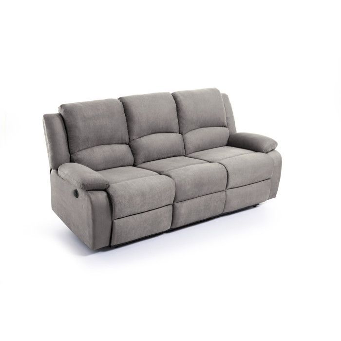 LEO 3-Sitzer-Elektrosofa mit Relaxfunktion in Mikrofaser - L193 x 93 x 96 cm - LOUNGITUDE