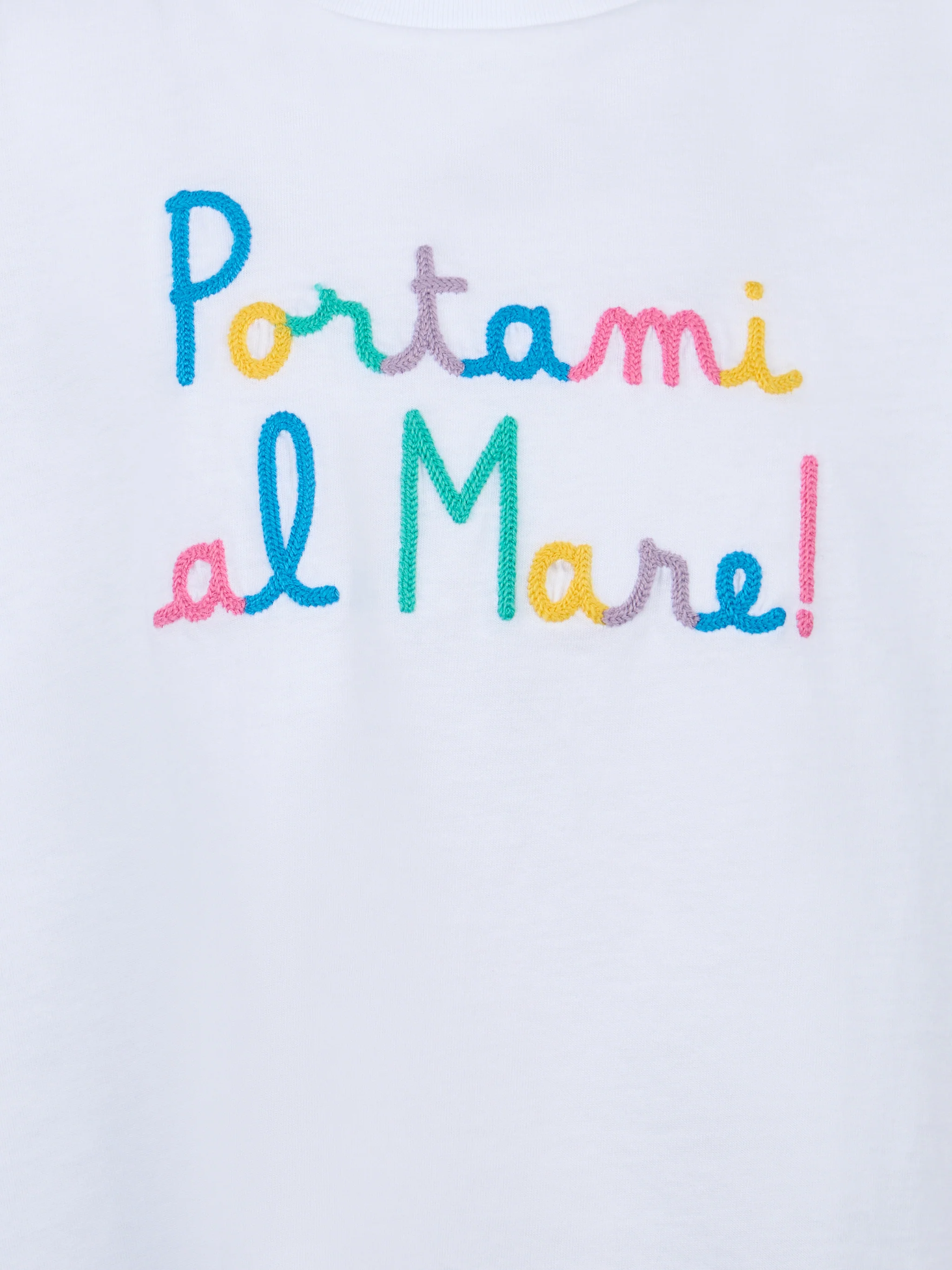 Katoenen T-shirt voor meisjes met ruches en borduurwerk.