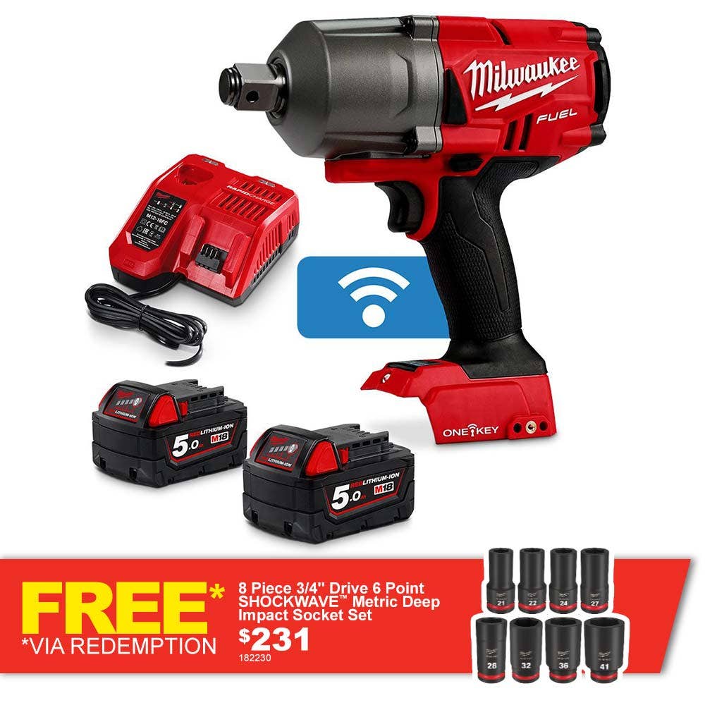 Conjunto de Chaves de Impacto de Alto Torque Milwaukee 18V FUEL™ ONE-KEY™ 3/4