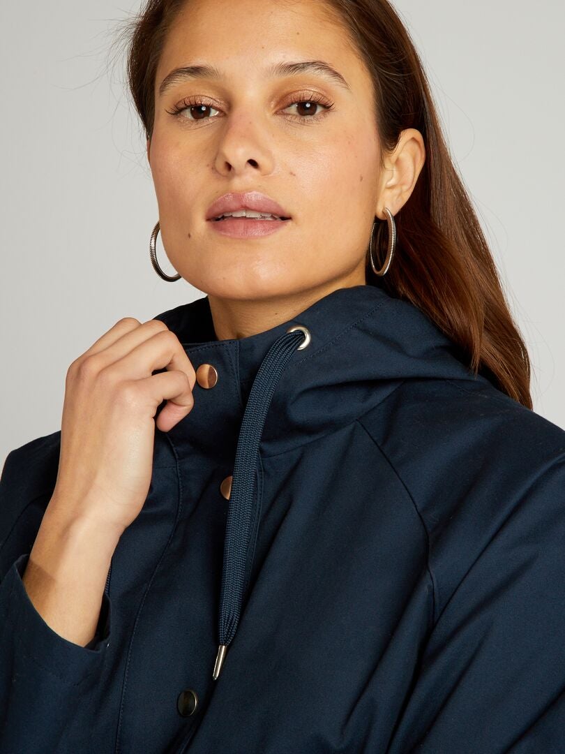 Korte waterdichte parka - blauw