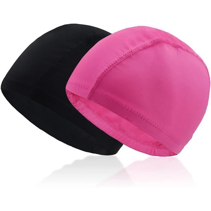 Gorro de natación elástico - 2 piezas - Negro - Cómodo - Duradero - Unisex