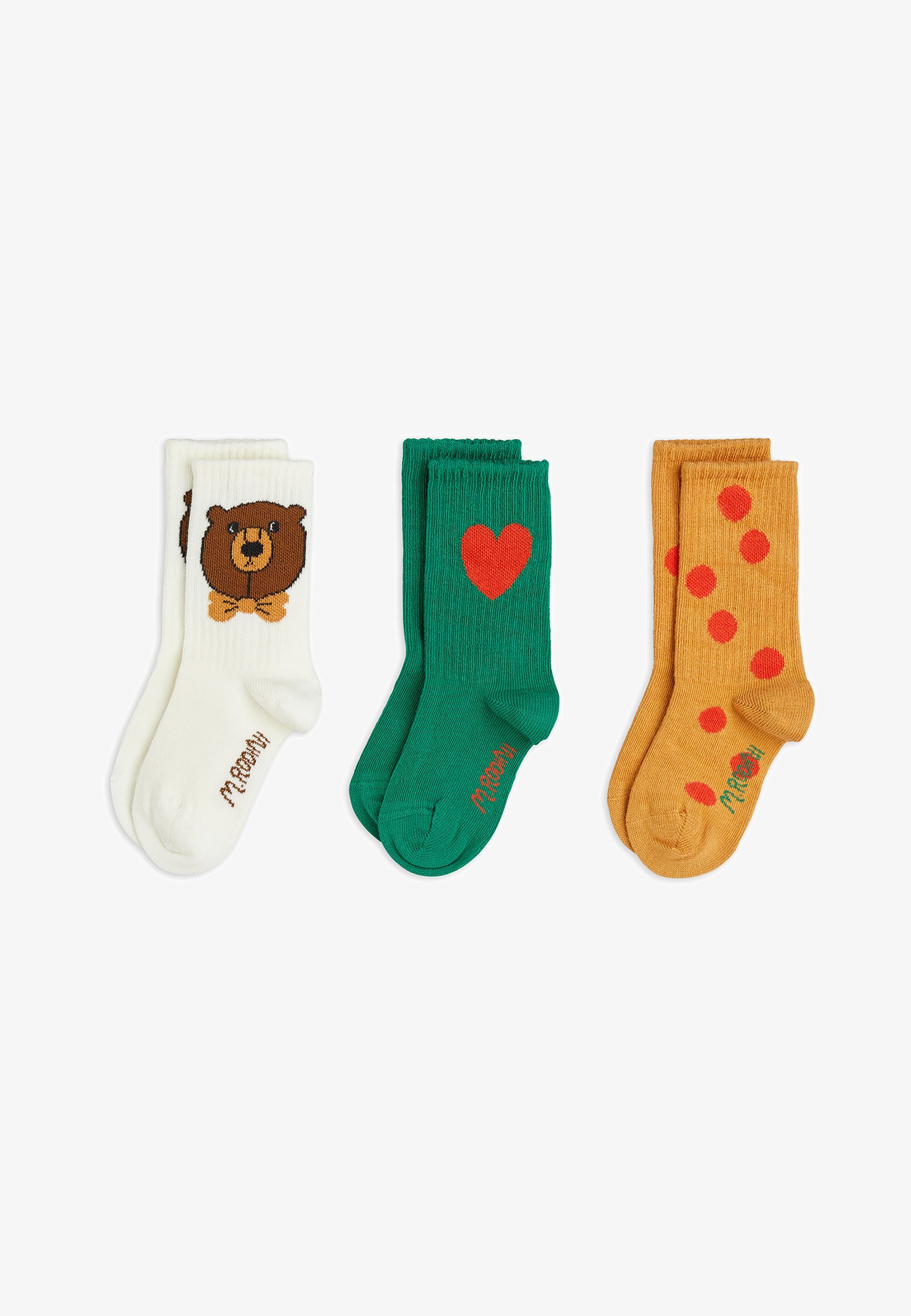 Mini Rodini Bärensocken, 3er-Pack, Unisex – Socken – mehrfarbig