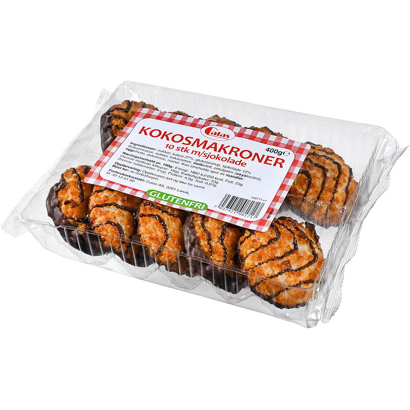 Kokosmacarons 400 g, met chocolade