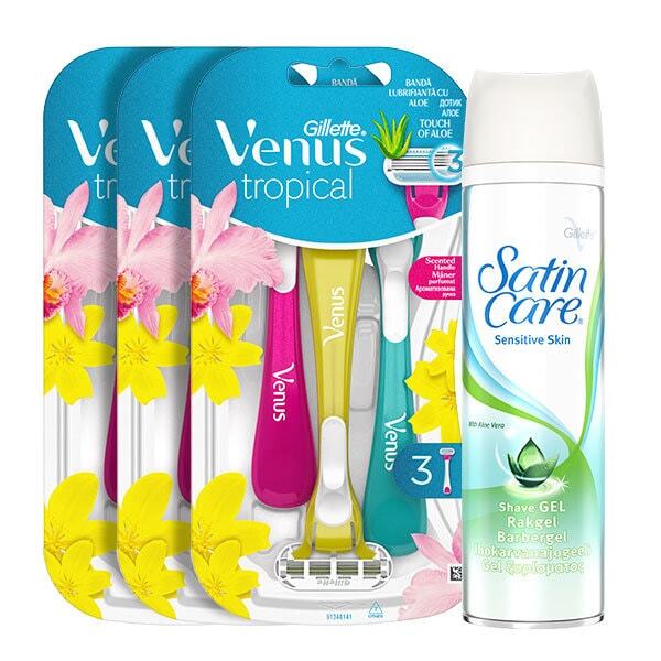 Kit Venus Tropical com Descartáveis e Gel de Barbear (XXL)