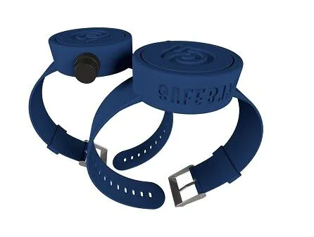 Safeband Spray, Silikonowa bransoletka do dezynfekcji, Navy blue