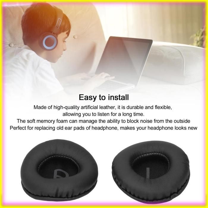 Almohadillas universales Keenso de 75 mm para auriculares - Almohada flexible de repuesto para AR y LR Characters, fácil de acoplar al sonido del proyector.