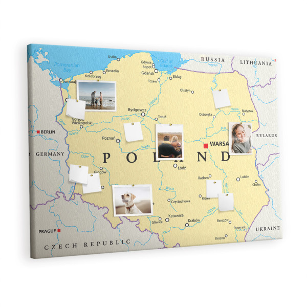 Tablica korkowa 140x100 cm dekoracyjna   pinezki Polska