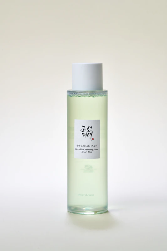 Tônico Refrescante de Ameixa Verde Beauty of Joseon com AHA + BHA, tônico esfoliante suave para uso diário.