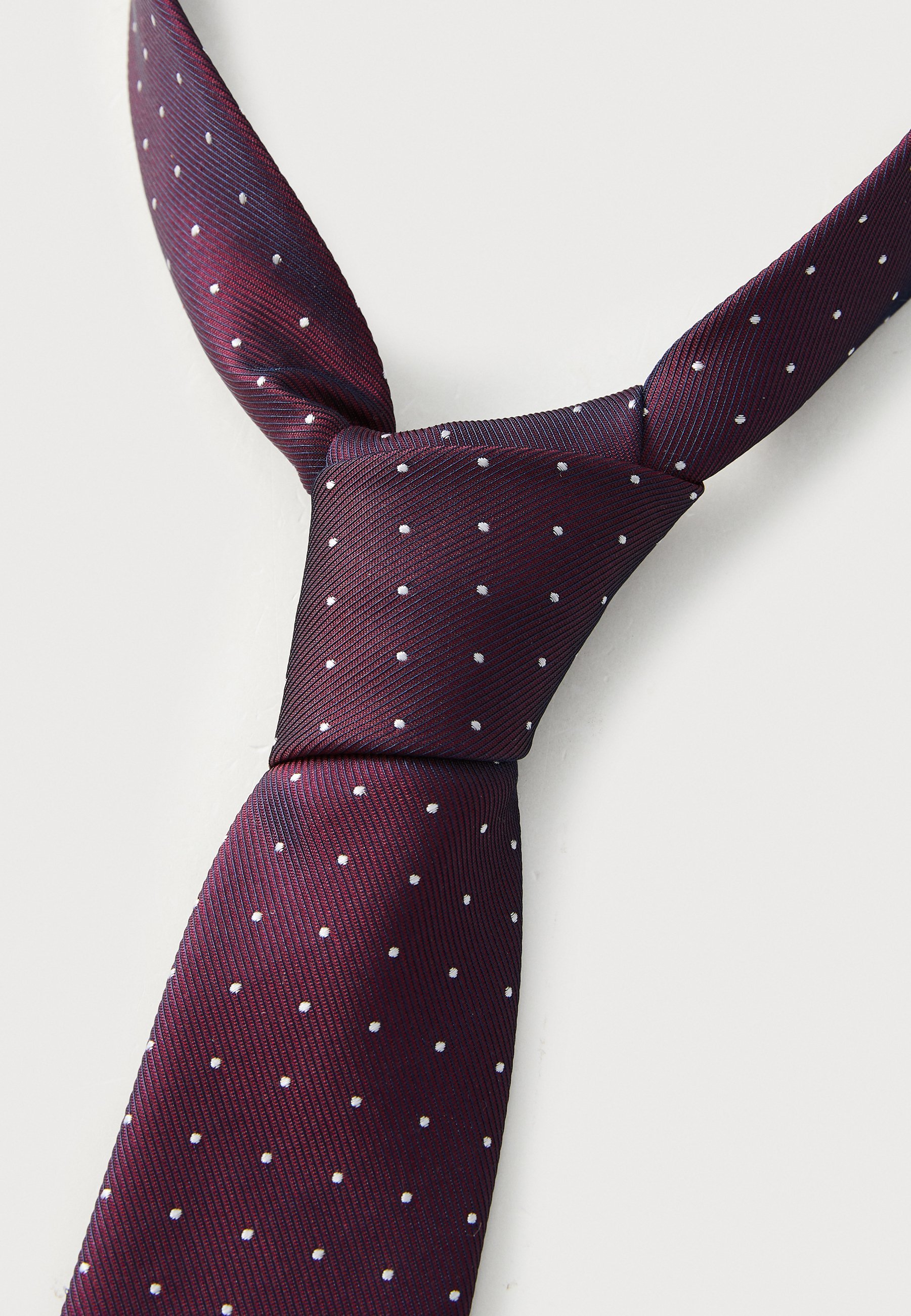 Calvin Klein SKOKIE PIN DOT - Stropdas - bordeauxrood