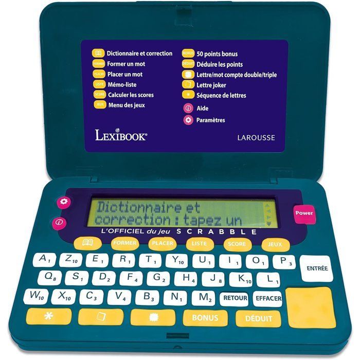 Lexibook - Virallinen sähköinen Scrabble-sanakirja - Ergonominen muotoilu - Isot näppäimet - Paristokäyttöinen - Uusi FISF-painos