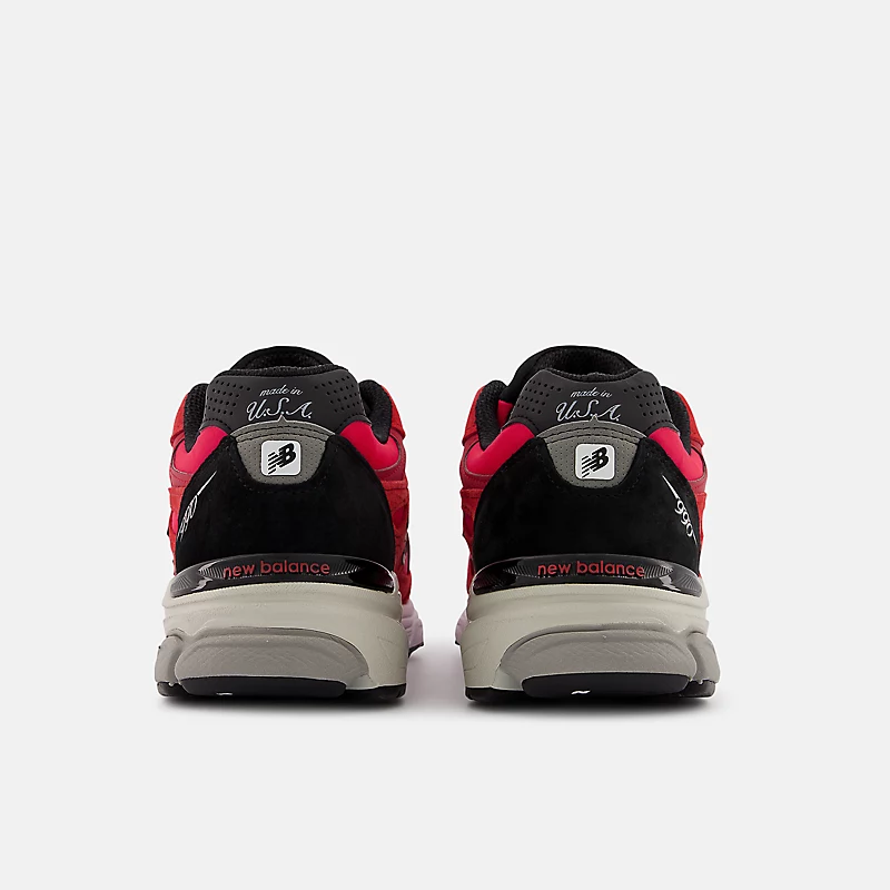 Męskie buty MADE in USA 990v3 – czerwone z czarnym