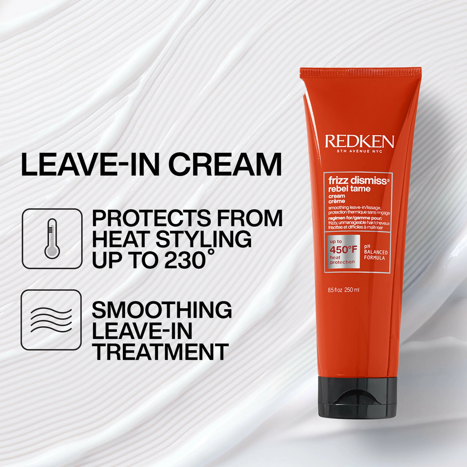Cremă leave-in cu protecție termică Frizz Dismiss Rebel Tame 250 ml - Redken