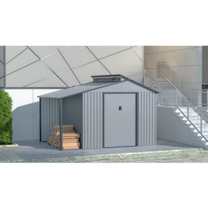 Abri de jardin métal avec pergola 