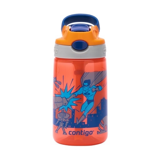 Gourde Gizmo Flip Nectarine pour enfants avec super-héros