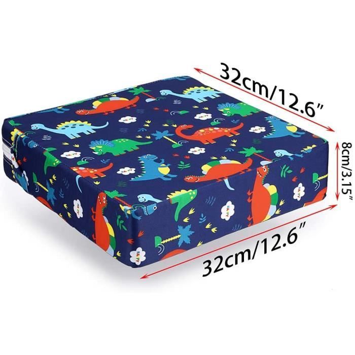 Child's Booster Seat Cushion - Portable - Blue + Dinosaur