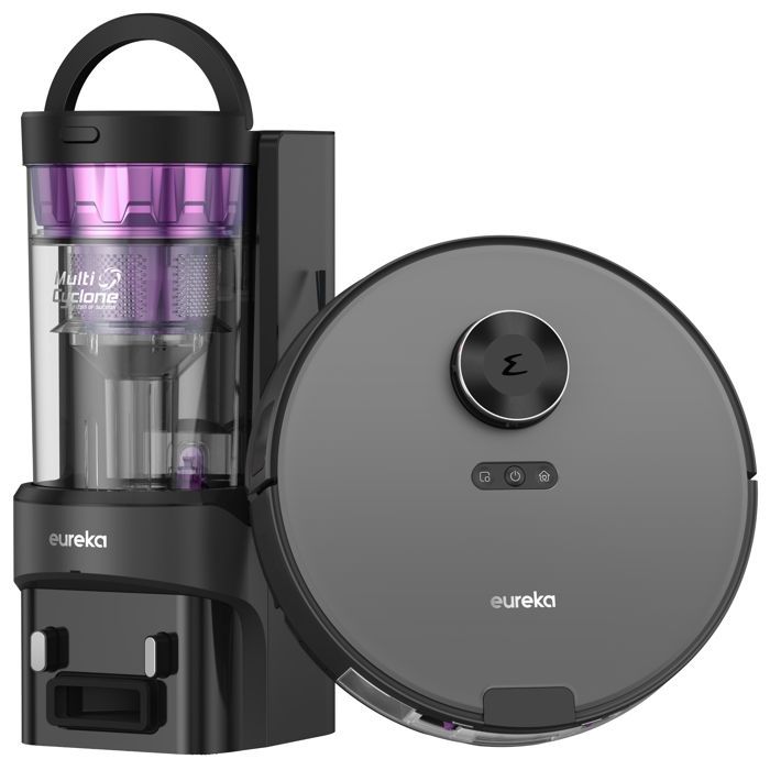 Eureka E20 Plus Gen2 Robot Vacuum Cleaner 8000 Pa with Bagless Docking Station, Anti-Tangle, 180 Min Runtime, Black