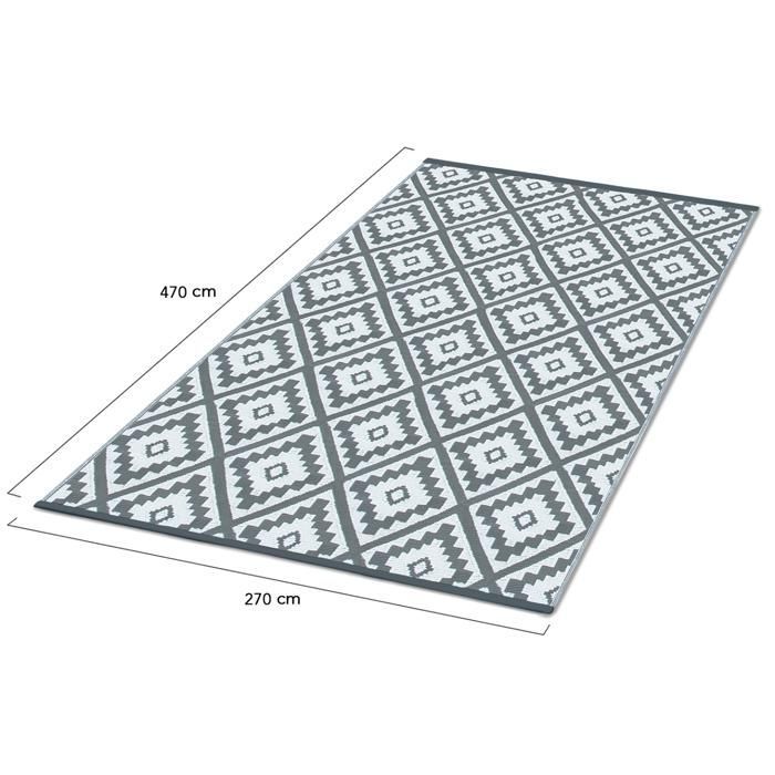 IDMARKET Tapis extérieur BAHAMAS gris 270 x 470 CM