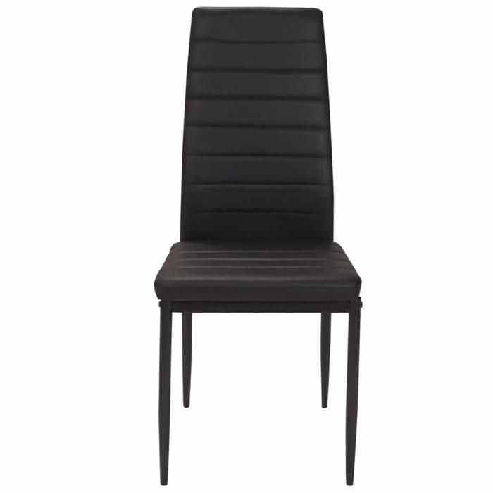 IDMARKET Lot de 6 chaises de salle à manger ROMANE assise matelassée noir
