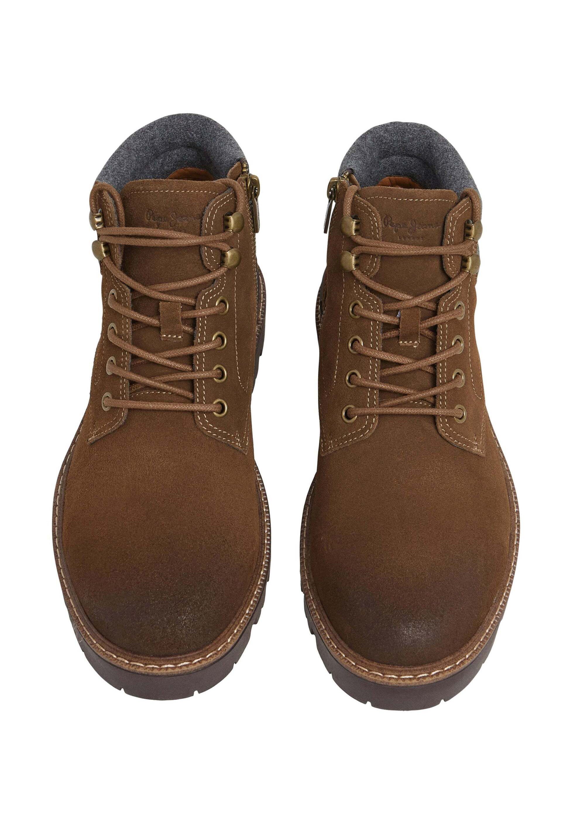 Pepe Jeans RYAN EARTH M - Schnürstiefeletten - Toffeebraun