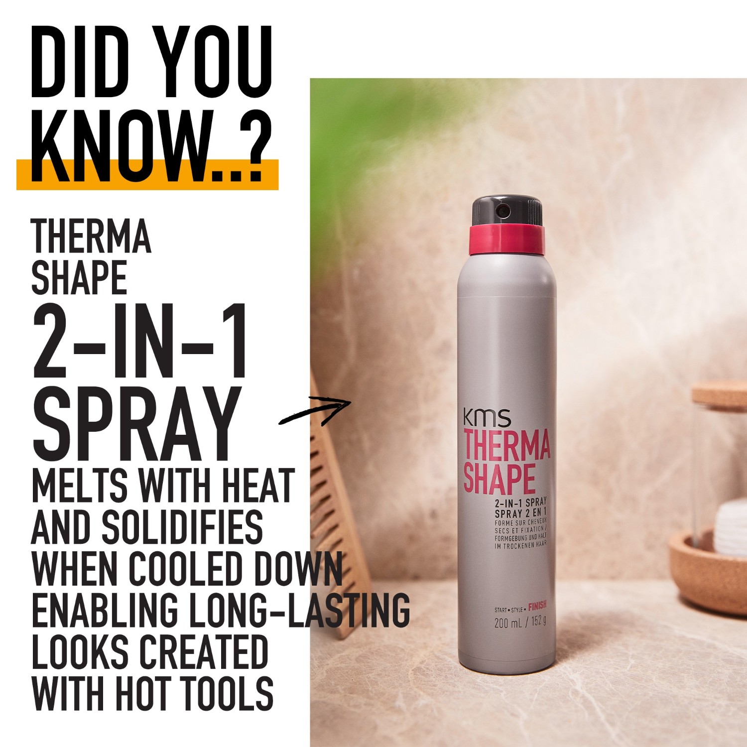 KMS Hajlakk Thermoshape 2 az 1-ben spray - 200 ml