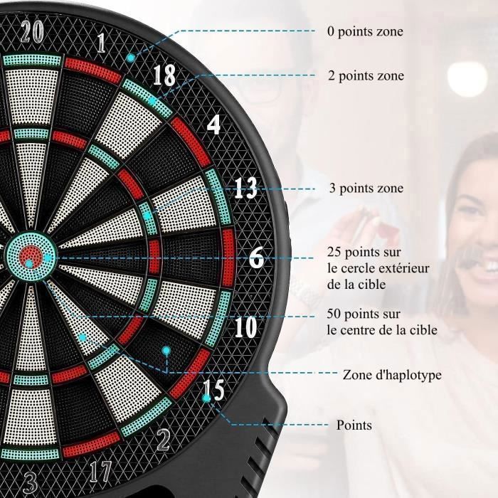 Alvo eletrônico de dardos - ELOKLEM - 4 telas de LED + 27 modos de jogo + 243 variações + 6 dardos - Para 1 a 16 jogadores