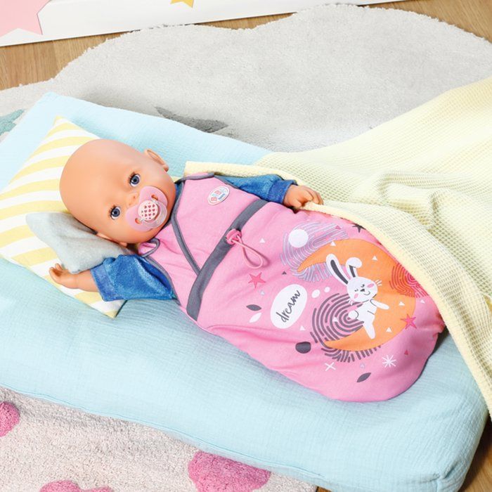 Babyslaapzak voor poppen - BABY BORN - Slaapaccessoire - Opvouwbaar - Roze - 38 cm - Geschikt voor kinderen vanaf 3 jaar
