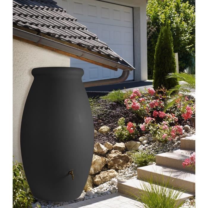 Rotationsgeformte Regentonne – BELLI – 1000 l – Anthrazit