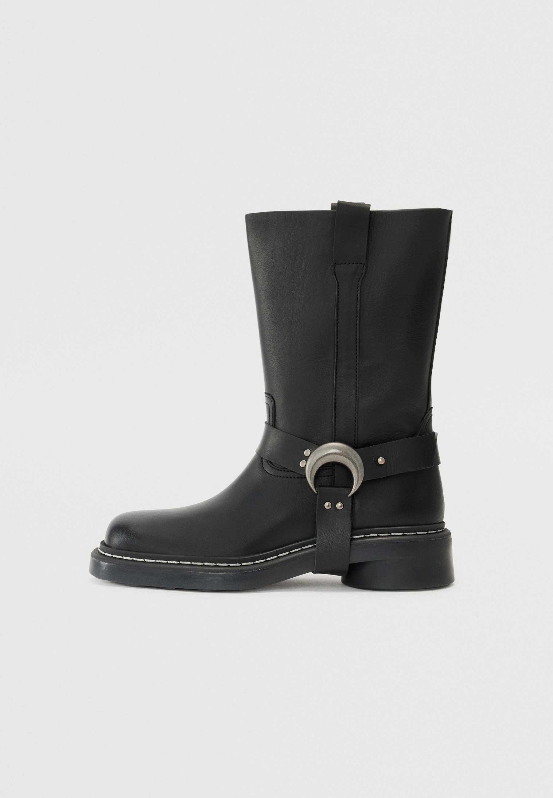 MARINE SERRE SMOOTH MOTO - Cowboy/biker enkellaars - zwart