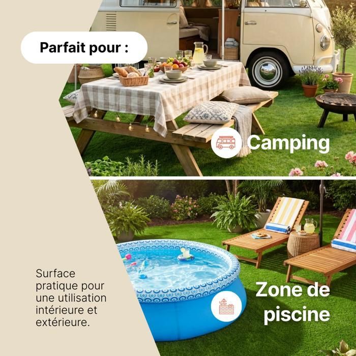 TAPISO Natural Deluxe Synthetic Grass Carpet Artificial Lawn Terrace Balcony Garden Green Thickness 20 mm 200 x 160 cm