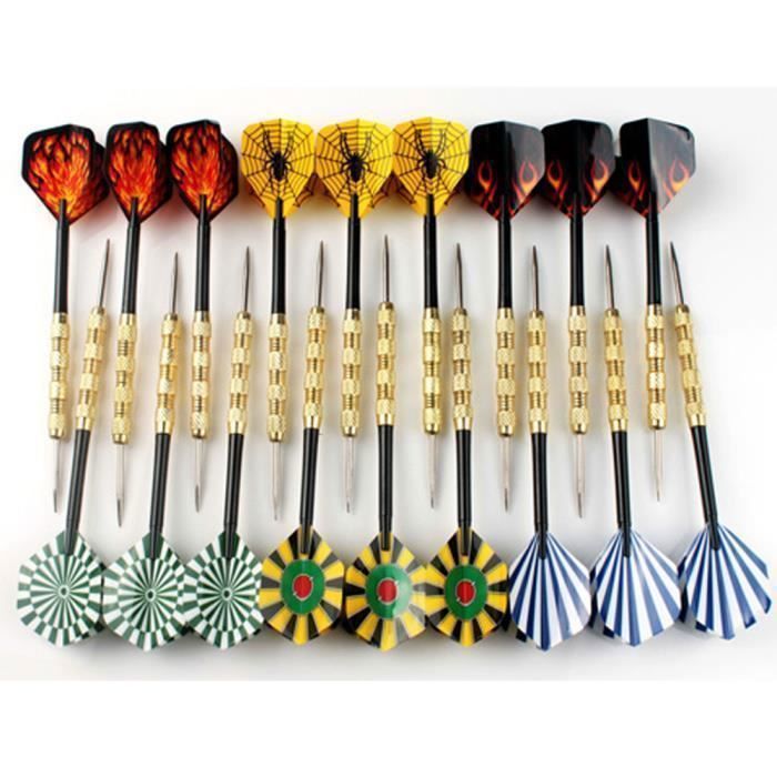 18 pcs Acier Pointe Fléchettes Avec Agréable Vols