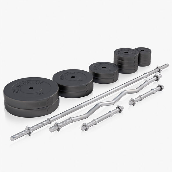 Vektbenk med vektstangsett, 100 kg, svart