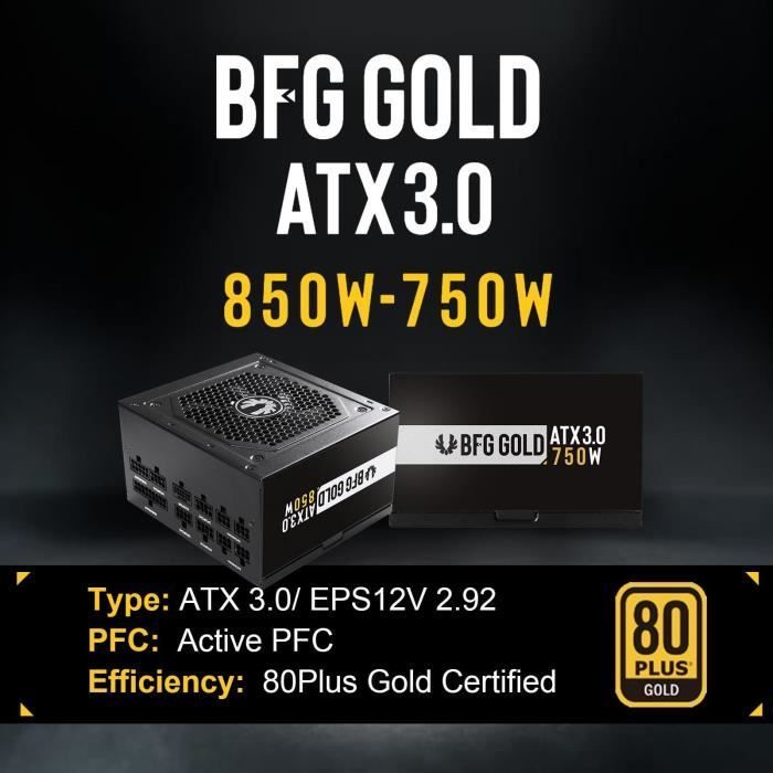 Fonte de alimentação BITFENIX BFG GOLD 850W (80+ Gold) ATX 3.0 - PC - 850W