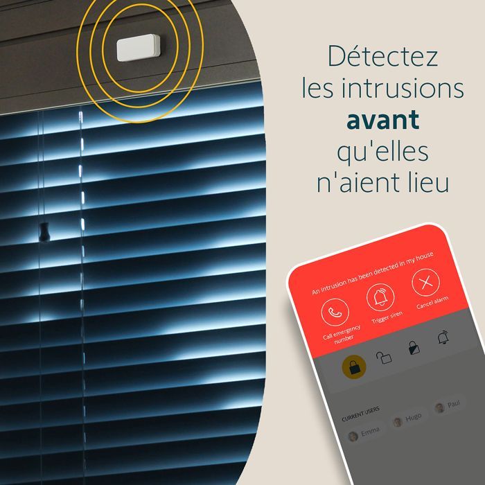 Somfy 1875350 - Alarma doméstica esencial - Paquete de vídeo - Alarma doméstica inalámbrica con conexión Wi-Fi - Cámara de vigilancia interior
