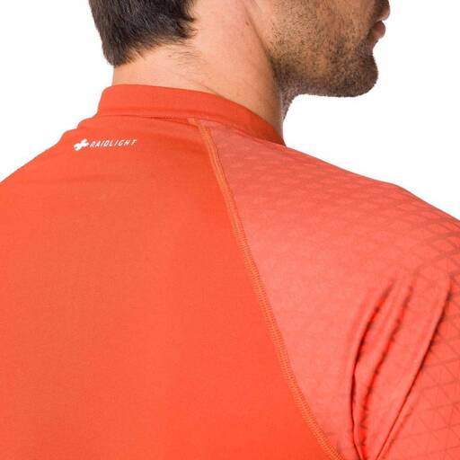 Marškinėliai „Raidlight Activ Run Mid Zip“ su degintos oranžinės spalvos užtrauktuku