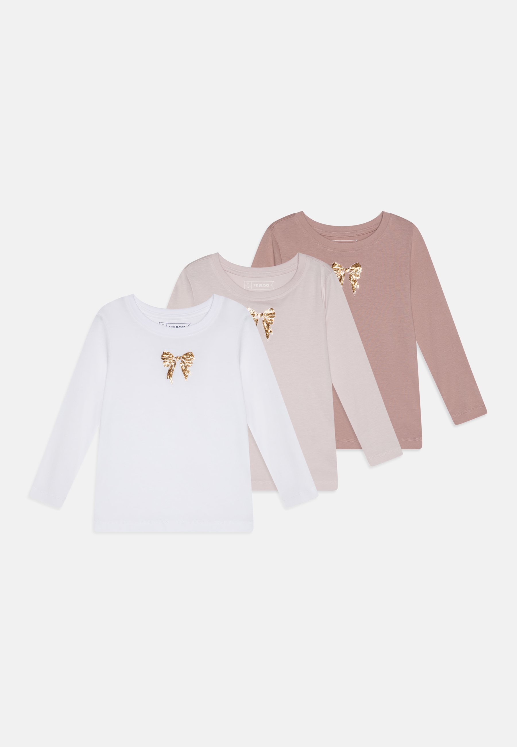 Friboo 3 PACK - Top s dlouhým rukávem - světle růžová/průsvitná/fialová