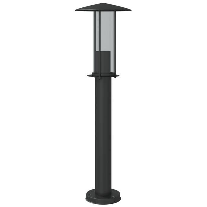 Lámpara de pie para exteriores - HELLOSHOP26 - 60 cm - Acero inoxidable - IP44 - Negra