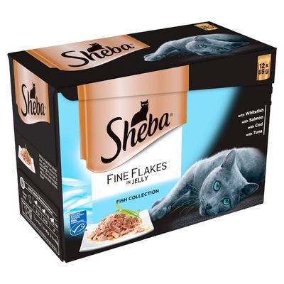 Sachês Sheba Flocos Finos 12 x 85g