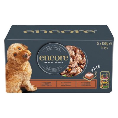 x 150 g/100 g Encore Nassfutter für Hunde – 4 + 1 gratis!*