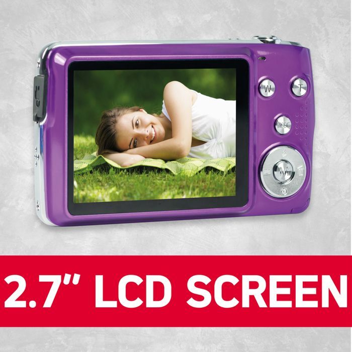 AGFA PHOTO Realishot DC8200 - Compacte digitale camera van 18 MP, Full HD-video, 2,7 inch LCD-scherm, 8x zoom, 16 GB SD-kaart - Paars
