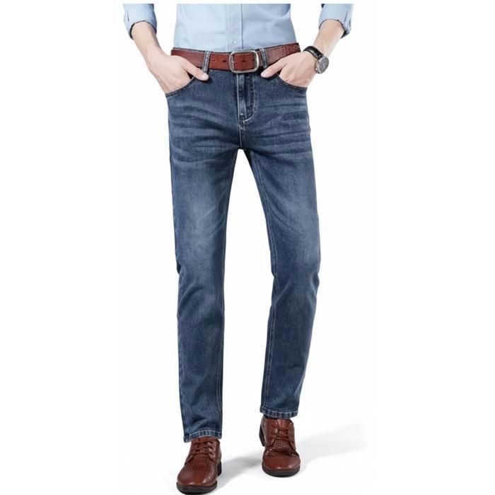 Pantalones vaqueros FUNMOON para hombre - Corte ajustado - Azul - Corte recto - Ajuste casual/urbano/para actividades al aire libre