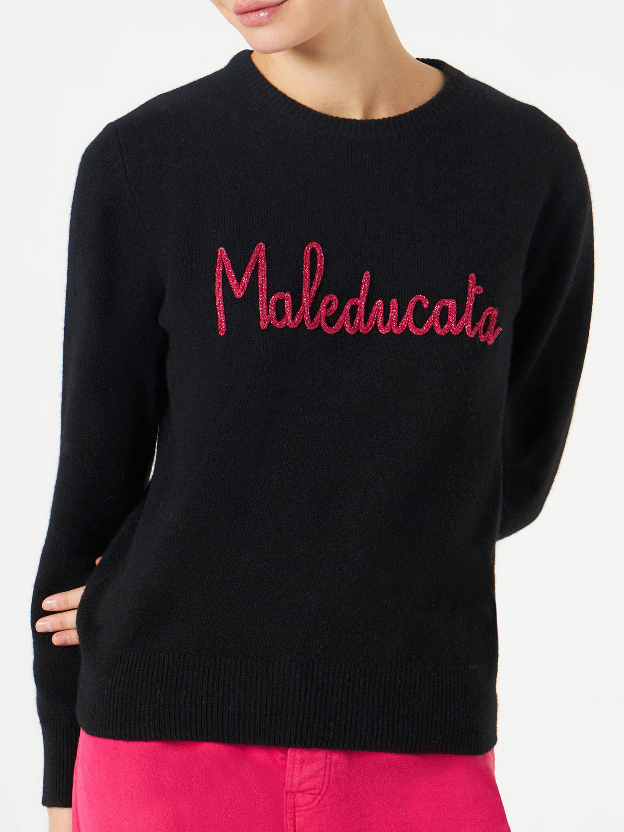 Damestrui in zwart met lurexborduurwerk