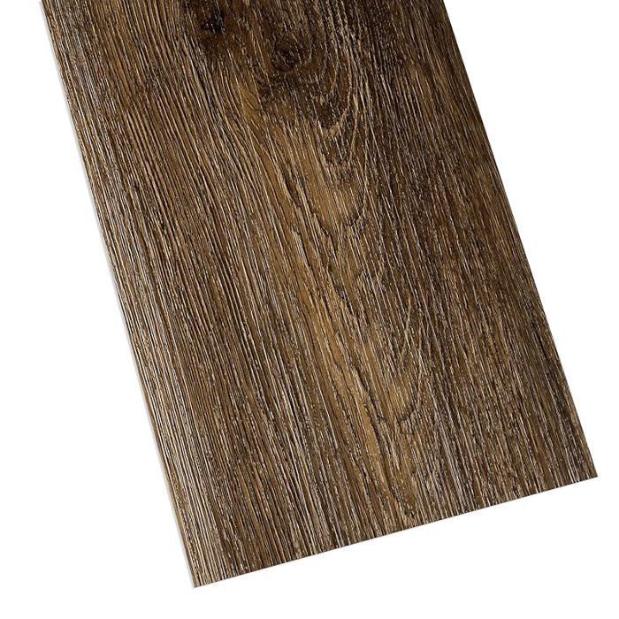 Suelo de linóleo autoadhesivo grueso con efecto parquet de 90x15 cm, suelo autoadhesivo de PVC con efecto madera oscura de 90x15 cm, 18 piezas, madera marrón, suelo de PVC