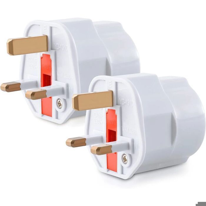 2X UK Plug Adapter - Schuko Type G - France to UK Plug - Compact Travel Plug - Compatible
